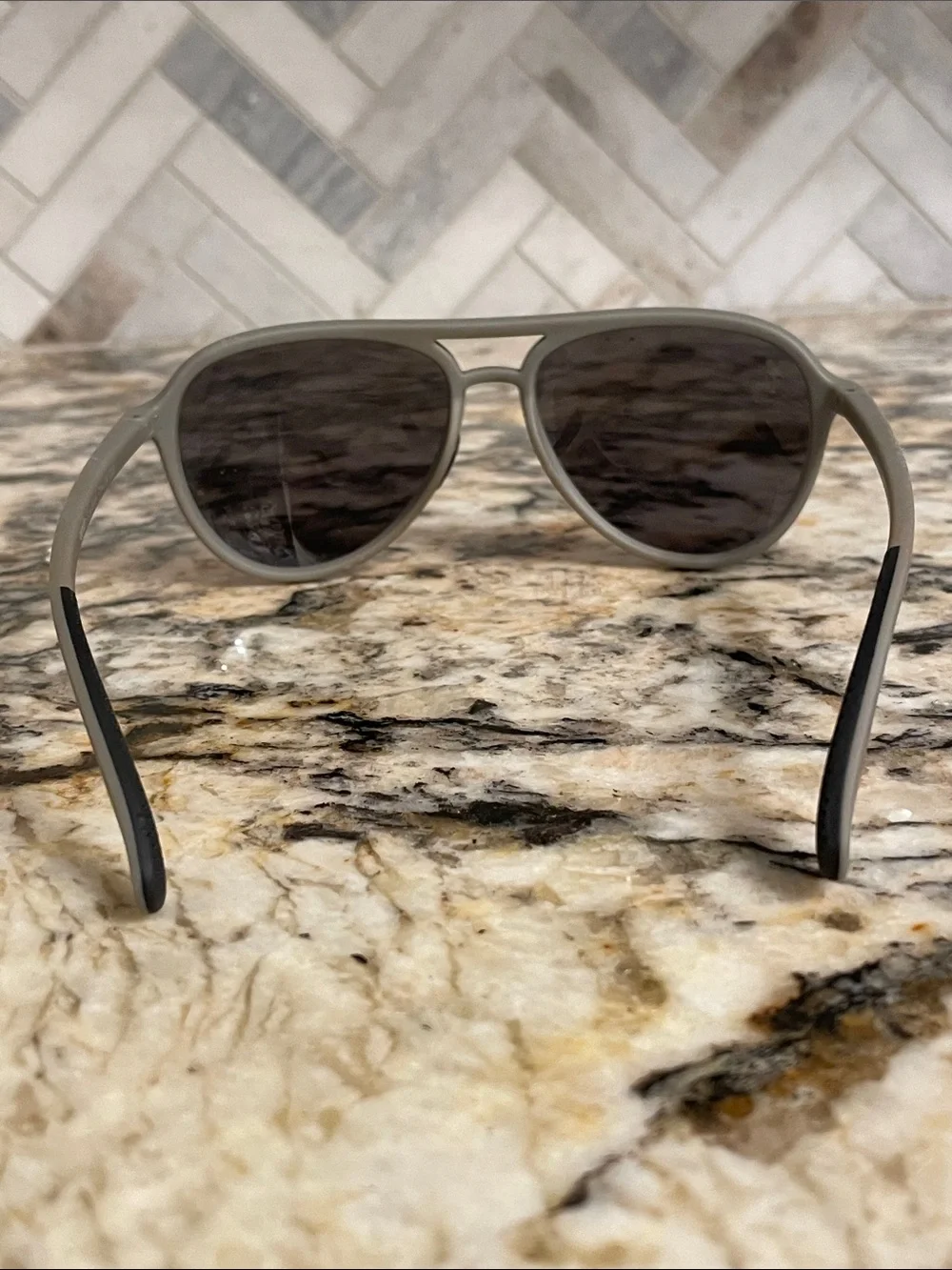 Goodr Men's Matte Gray Aviator Sunglasses